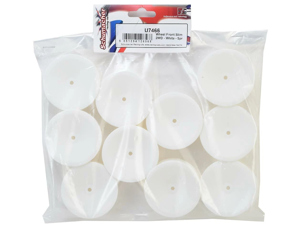 Schumacher 12mm 1/10 2WD Buggy Front Hex Wheels (White) (10) (Slim) - Image 3