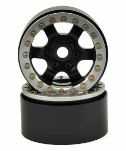 SSD RC 1.9" Rock Racer Wheels (Black/Silver) (2)