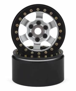 SSD RC 1.9" Rock Racer Wheels (Silver/Black) (2)