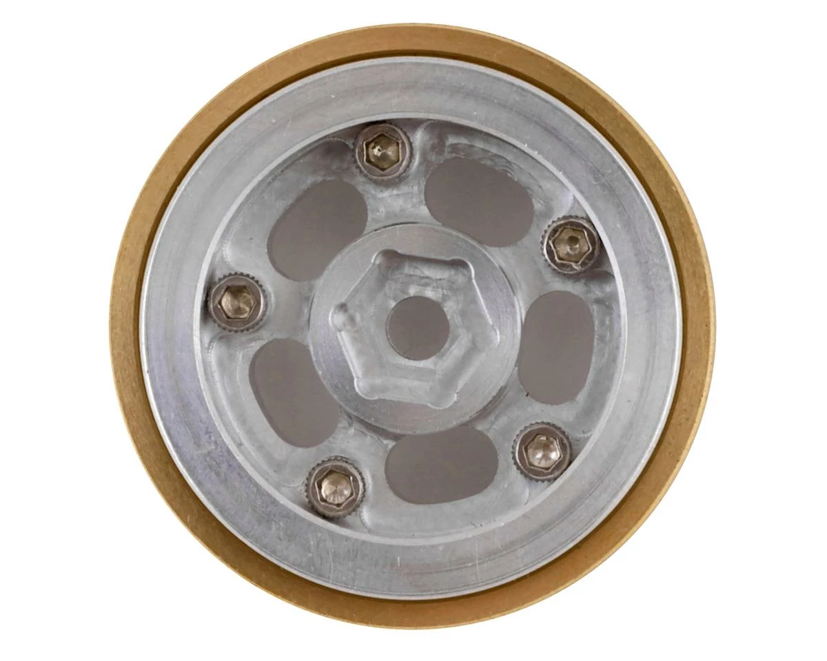 SSD RC X24 1.0” Aluminum/Brass 5-Slot Beadlock Wheels (Silver) (2) - Image 2