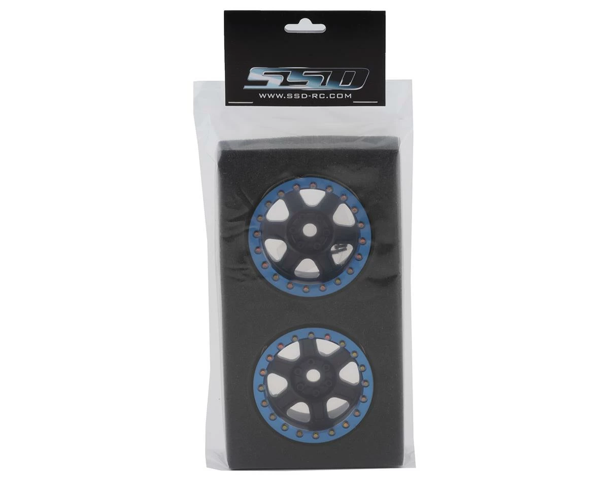 SSD RC Hallenger 2.2" Beadlock Crawler Wheels (Black/Blue) (2) 6 SSD RC Hallenger 2.2" Beadlock Crawler Wheels (Black/Blue) (2) - Image 4