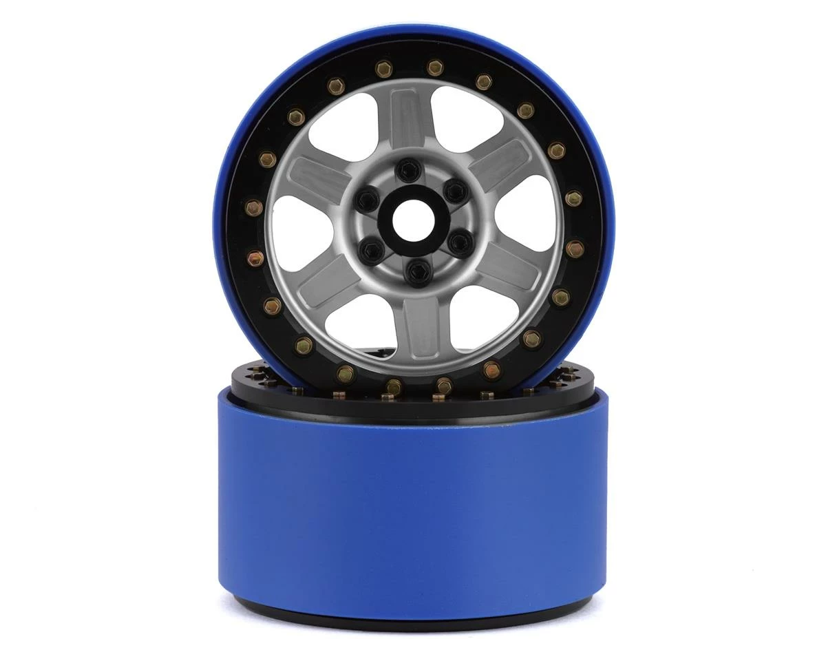 SSD RC Hallenger PL 2.2" Beadlock Crawler Wheels (Silver/Black) (2)