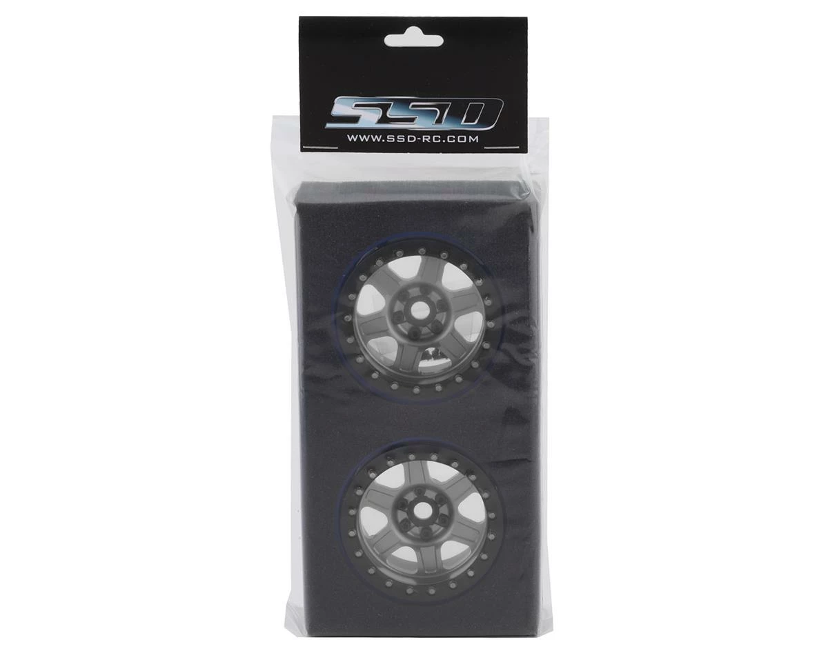 SSD RC Hallenger PL 2.2" Beadlock Crawler Wheels (Silver/Black) (2) - Image 4