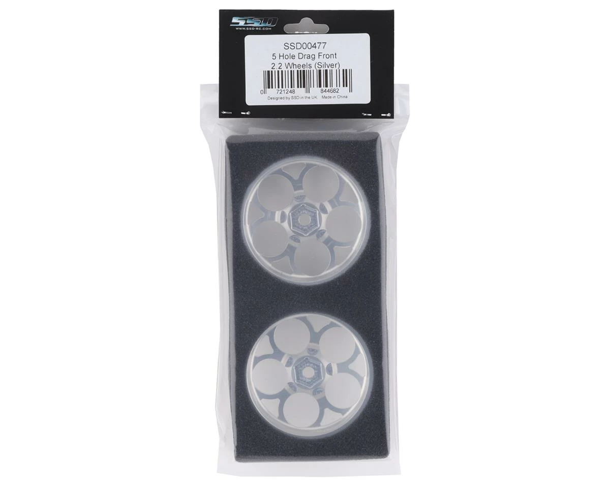 SSD RC 5 Hole Aluminum Front 2.2” Drag Racing Wheels (Silver) (2) - Image 3