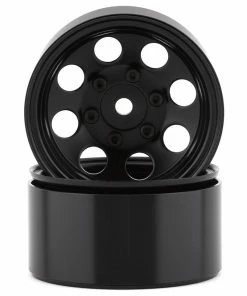 SSD RC 8 Hole 1.55” Steel Beadlock Crawler Wheels (Black) (2)