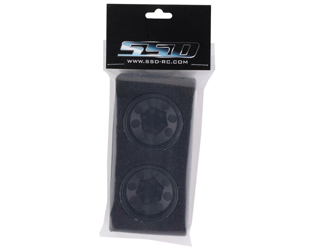 SSD RC 8 Hole 1.55” Steel Beadlock Crawler Wheels (Black) (2) - Image 3