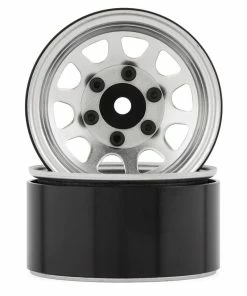 SSD RC Hole 1.55” Steel Beadlock Crawler Wheels (Silver) (2)