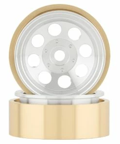 SSD RC 1.0” Aluminum/Brass 8 Hole Beadlock Wheels (Silver) (2)