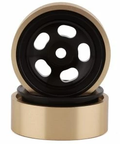 SSD RC 1.0” Aluminum/Brass 5-Slot Beadlock Wheels (Black) (2)