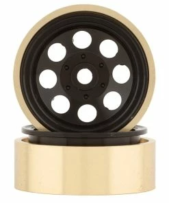 SSD RC 1.0” Aluminum/Brass 8 Hole Beadlock Wheels (Black) (2)