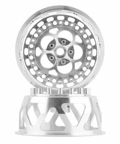 SSD RC 5 Hole Light Weight Drag Rear Main Wheel Inserts (Silver) (2)