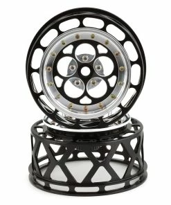 SSD RC 5 Hole One Piece Drag Rear Wheels (Black) (2)