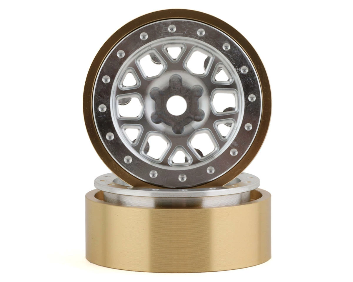 SSD RC 1.0” Boxer Aluminum/Brass Beadlock Wheels (Silver) (2) 3 SSD RC 1.0” Boxer Aluminum/Brass Beadlock Wheels (Silver) (2)