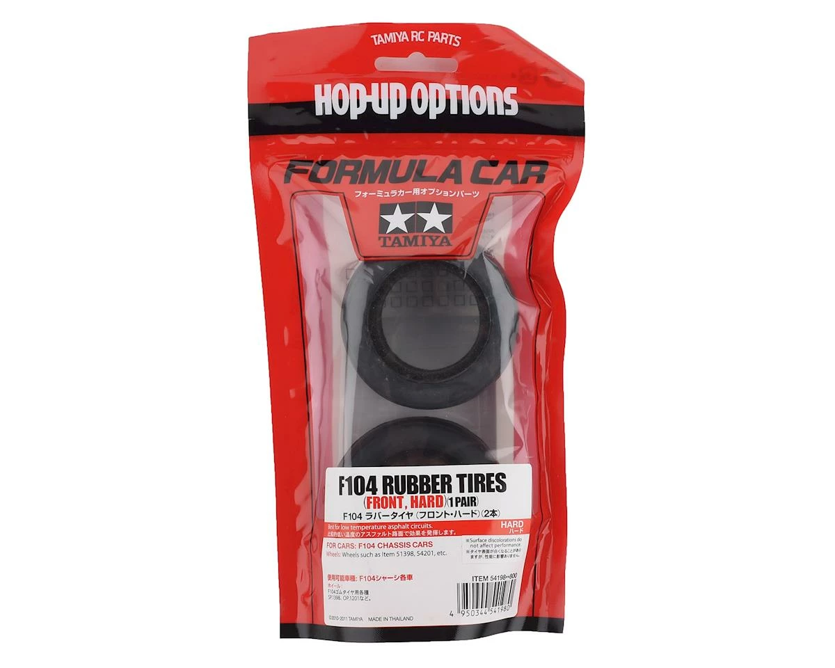 Tamiya F1 F104 "Type A" Front Rubber Tires (2) (Hard) - Image 2