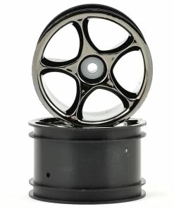 Traxxas 2.2" Bandit Rear Tracer Buggy Wheels (2) (Black Chrome) (Pins)