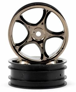 Traxxas 2.2" Bandit Front Tracer Buggy Wheels (2) (Black Chrome) (Pins)