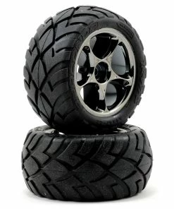 Traxxas Anaconda Rear Tires (2) (VXL Bandit) (Black Chrome) (Standard) W/Tracer Wheels