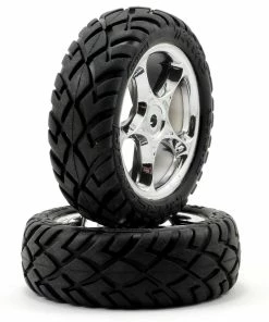 Traxxas Anaconda Front Tires W/Tracer 2.2" Wheels (2) (Chrome) (Standard)