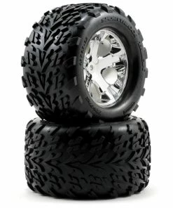 Traxxas Talon Rear Tires W/All-Star Wheels (2) (Chrome)