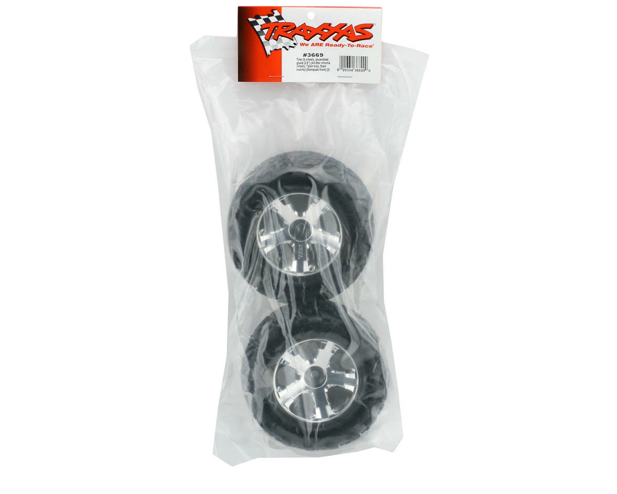 Traxxas Talon Front Tires W/All-Star Wheels (2) (Chrome) - Image 2