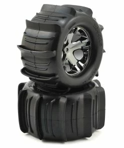 Traxxas Paddle Tires 2.8" Pre-Mounted W/All-Star Electric Rear Wheels (2) (Black Chrome)