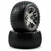 Traxxas Alias Rear Tires W/All-Star Wheels (2) (Black Chrome) (Standard)