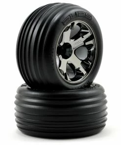 Traxxas Alias Front Tires W/All-Star Wheels (2) (Black Chrome) (Standard)