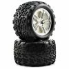 Traxxas Talon Pre-Mounted Tires W/SS Split Spoke Wheels (2) (Revo,TMX) (Chrome)