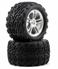 Traxxas Pre-Mounted 3.8 Talon Tire W/Split Spoke Wheel (Chrome) (2)