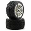 Traxxas Victory Tires W/Twin Spoke Rear Wheels (2) (Jato) (Chrome) (Standard)