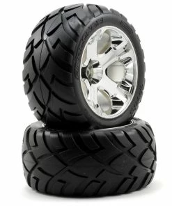 Traxxas Anaconda Tires W/All-Star Rear Wheels (2) (Jato) (Chrome) (Standard)