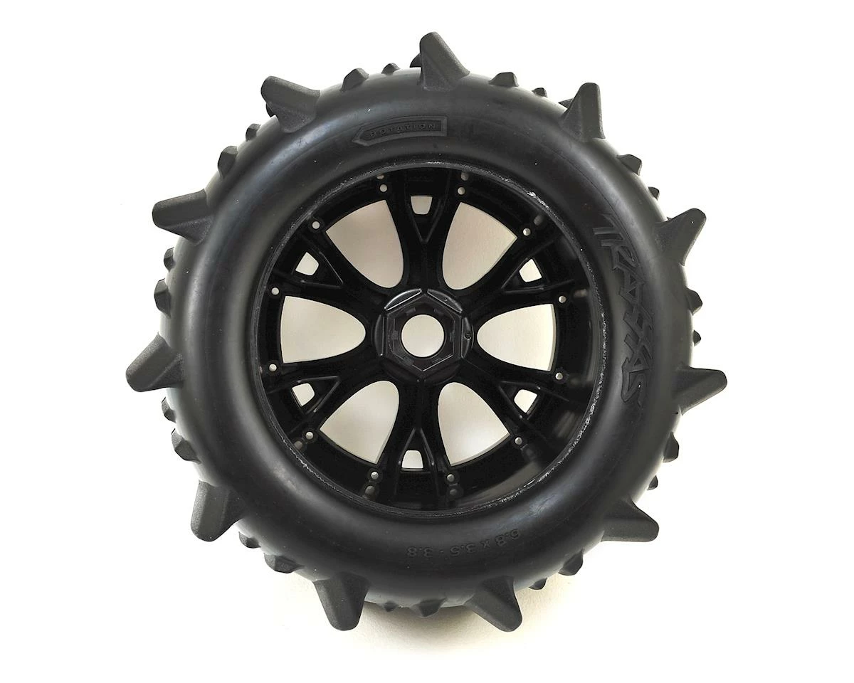 Traxxas Paddle Tires 3.8" Pre-Mounted Tires W/17mm Geode Wheels (2) (Chrome) - Image 2