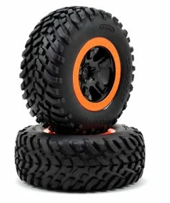 Traxxas Robby Gordon Tire & Wheel (2) (Rear) (Orange) (Standard)