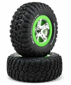 Traxxas Pre-Mounted BFGoodrich KM2 Tire (2) (Front) (Chrome/Green)