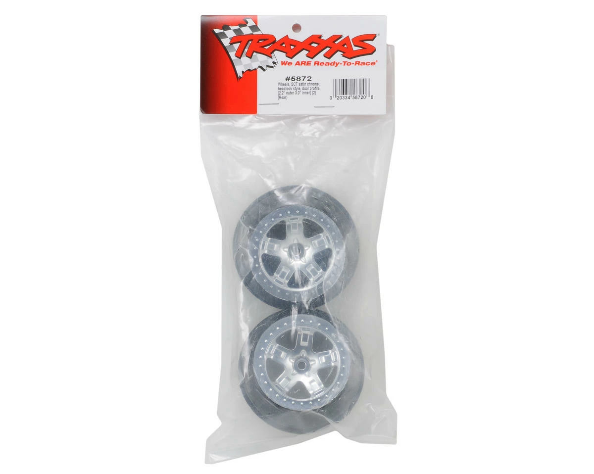 Traxxas Dual Profile Short Course Wheels (Satin Chrome) (2) (Slash Rear) 12mm Hex 4 Traxxas Dual Profile Short Course Wheels (Satin Chrome) (2) (Slash Rear) 12mm Hex - Image 2