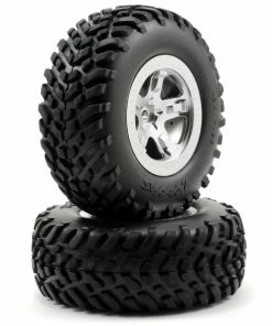Traxxas 2.2/3.0 Tire W/SCT Rear Wheel (2) (Satin Chrome) (Standard)