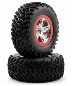 Traxxas 2.2/3.0 Tire W/SCT Rear Wheel (2) (Satin Chrome) (Standard)