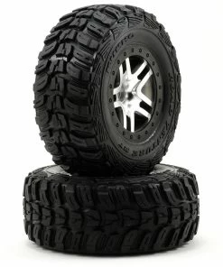 Traxxas Kumho Venture MT Front Tires (2) (Satin Chrome) (Standard) W/Split-Spoke Front Wheel