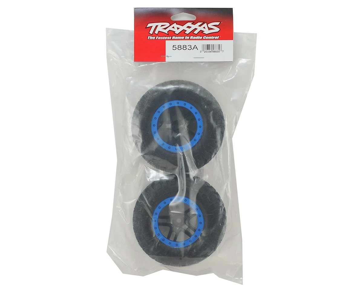 Traxxas BFGoodrich KM2 Tire W/Split-Spoke Rear Wheel (2) (Black/Blue) (Standard) - Image 2
