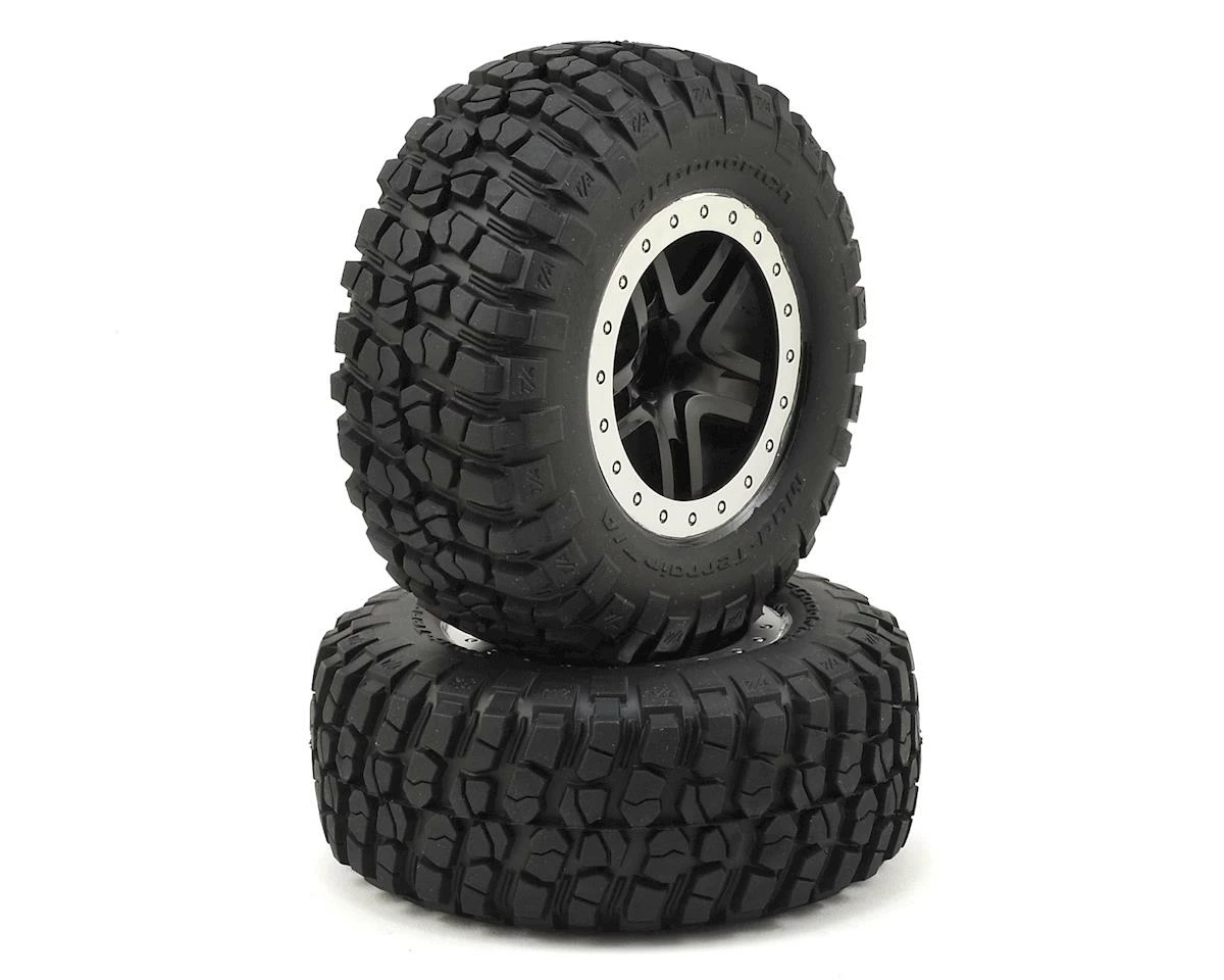 Traxxas BFGoodrich KM2 Front Tire (2) (Satin Chrome) (Standard) W/Split-Spoke Front Wheel