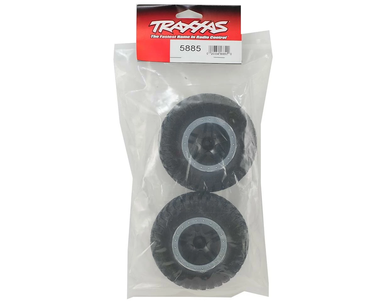 Traxxas BFGoodrich KM2 Front Tire (2) (Satin Chrome) (Standard) W/Split-Spoke Front Wheel - Image 2