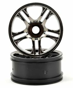 Traxxas Front Wheels (2) (Black Chrome)