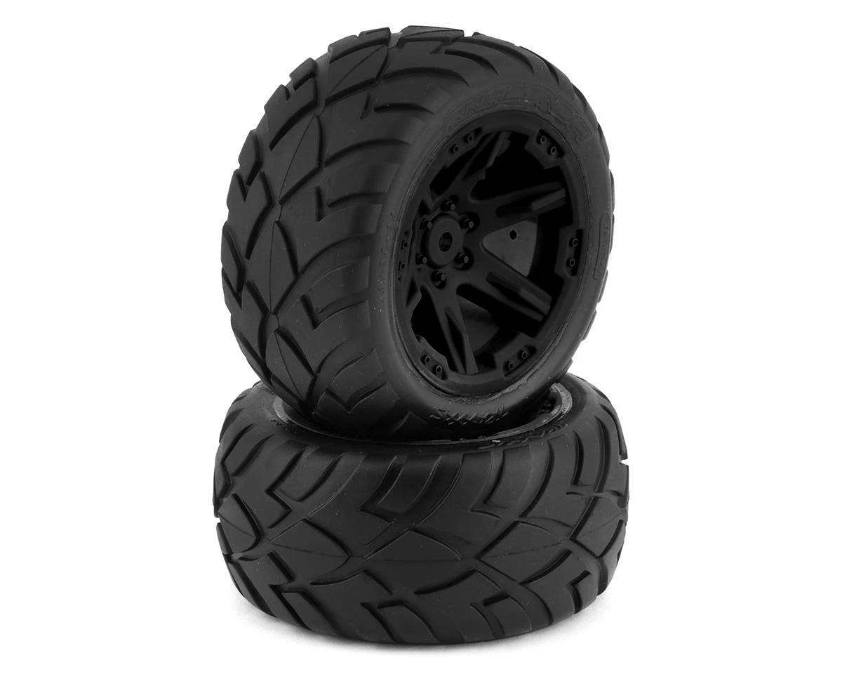 Traxxas Anaconda 2.8" Pre-Mounted Tires W/RXT Electric Rear Wheels (2) (Black)