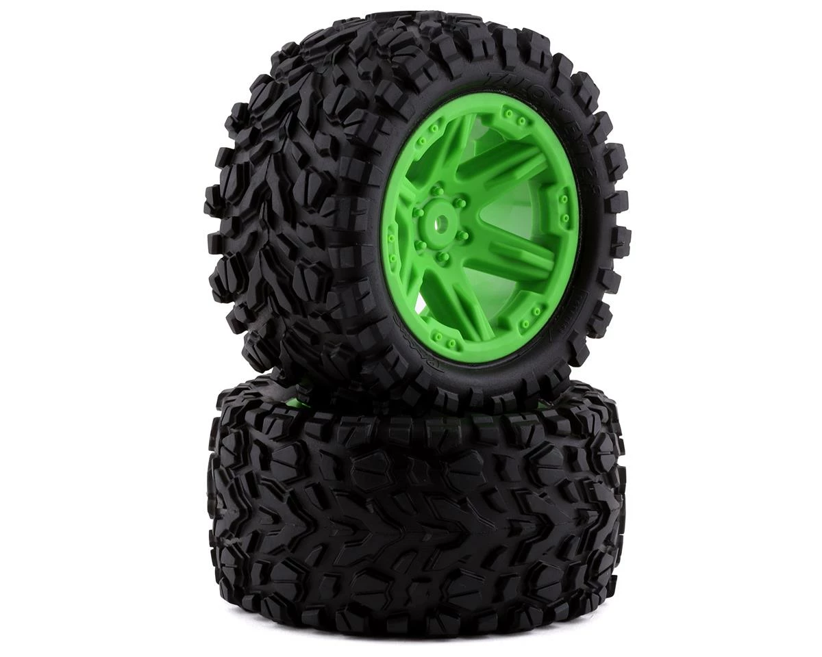 Traxxas Talon EXT 2.8" Pre-Mounted Tires W/RTX Wheels & 12mm Hex (Green) (2) (2wd Electric Rear)
