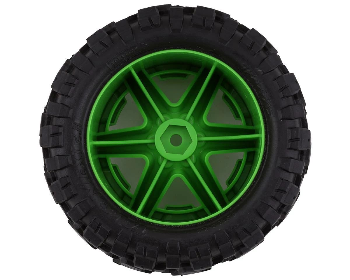 Traxxas Talon EXT 2.8" Pre-Mounted Tires W/RTX Wheels & 12mm Hex (Green) (2) (2wd Electric Rear) - Image 2