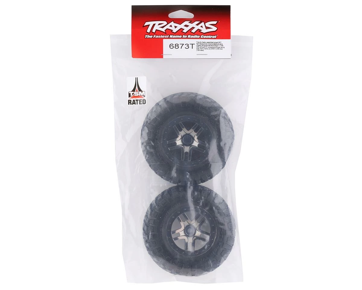 Traxxas BFGoodrich Mud TA Rear Tires (2) (Black Chrome) (S1) W/Split-Spoke Rear Wheel - Image 3