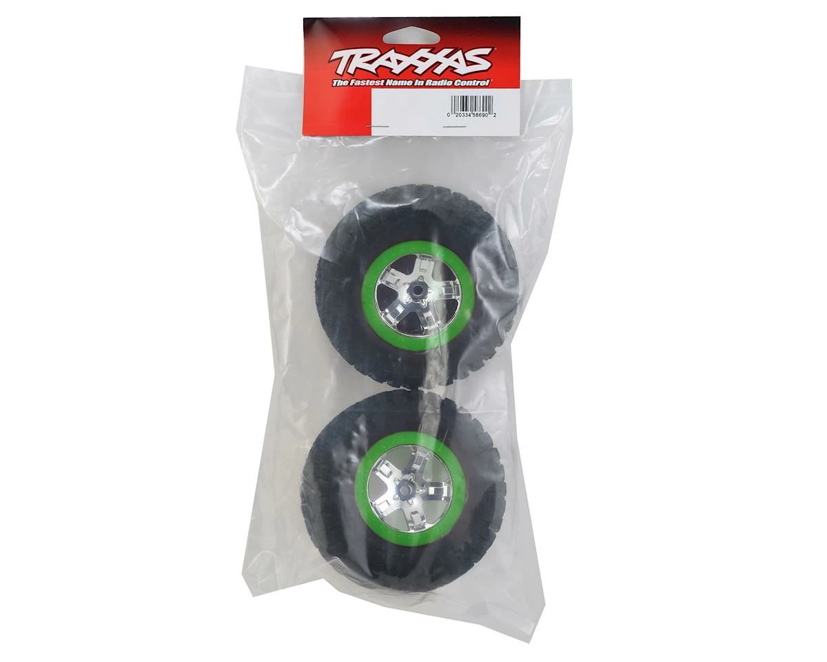 Traxxas BFGoodrich KM2 Tire W/SCT Rear Wheel (2) (Chrome/Green) (Standard) - Image 2