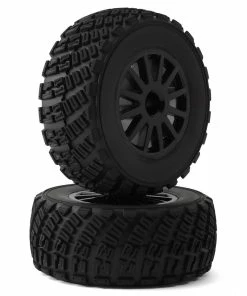 Traxxas Rally Pre-Mounted Tires W/Rally Wheels (Black) (2)