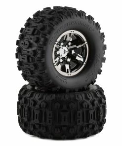 Traxxas X-Maxx Sledgehammer Pre-Mounted Tires W/17mm Hex (Black Chrome) (2)
