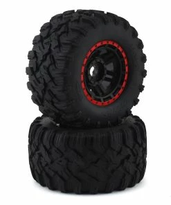 Traxxas Maxx All-Terrain Pre-Mounted Tires (2) (Black/Red)